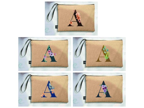 Bolso de mano letra a una pieza (diseño variado) (25×18×1 )